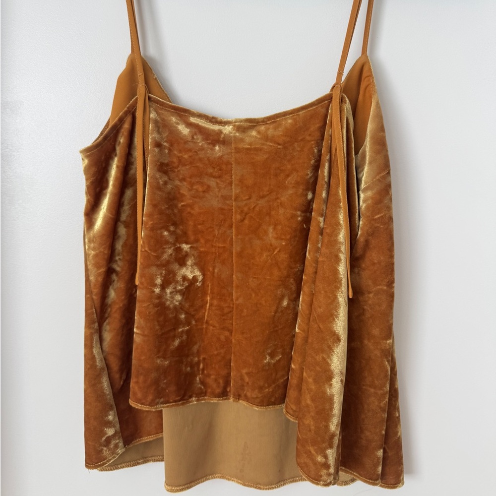 Topshop Velvet Camisole in Rich Gold - Picture 2 of 2